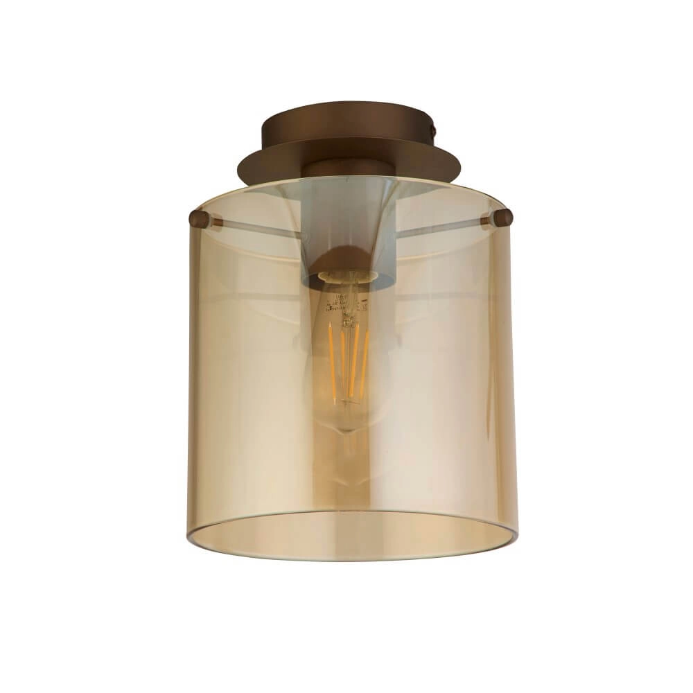 Plafondlamp 1-lichts Sweden mocha bruin Searchlight 5053423271415