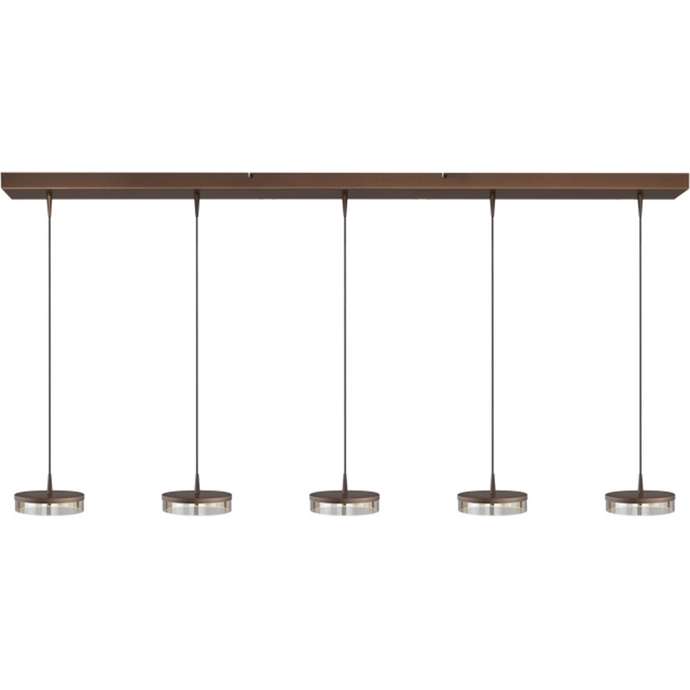 5-lichts hanglamp Imperia 160cm cacao bruin