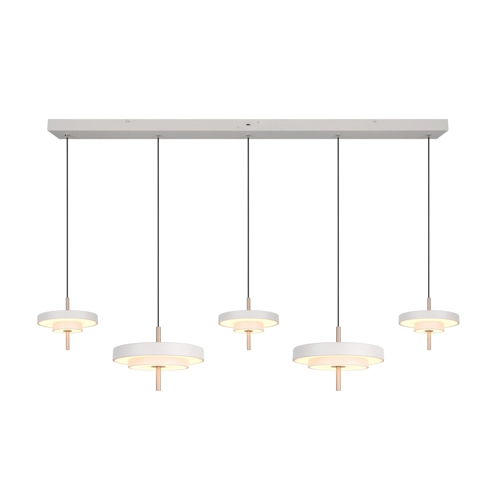 5-lichts hanglamp Keaton wit Trio 4017807655544