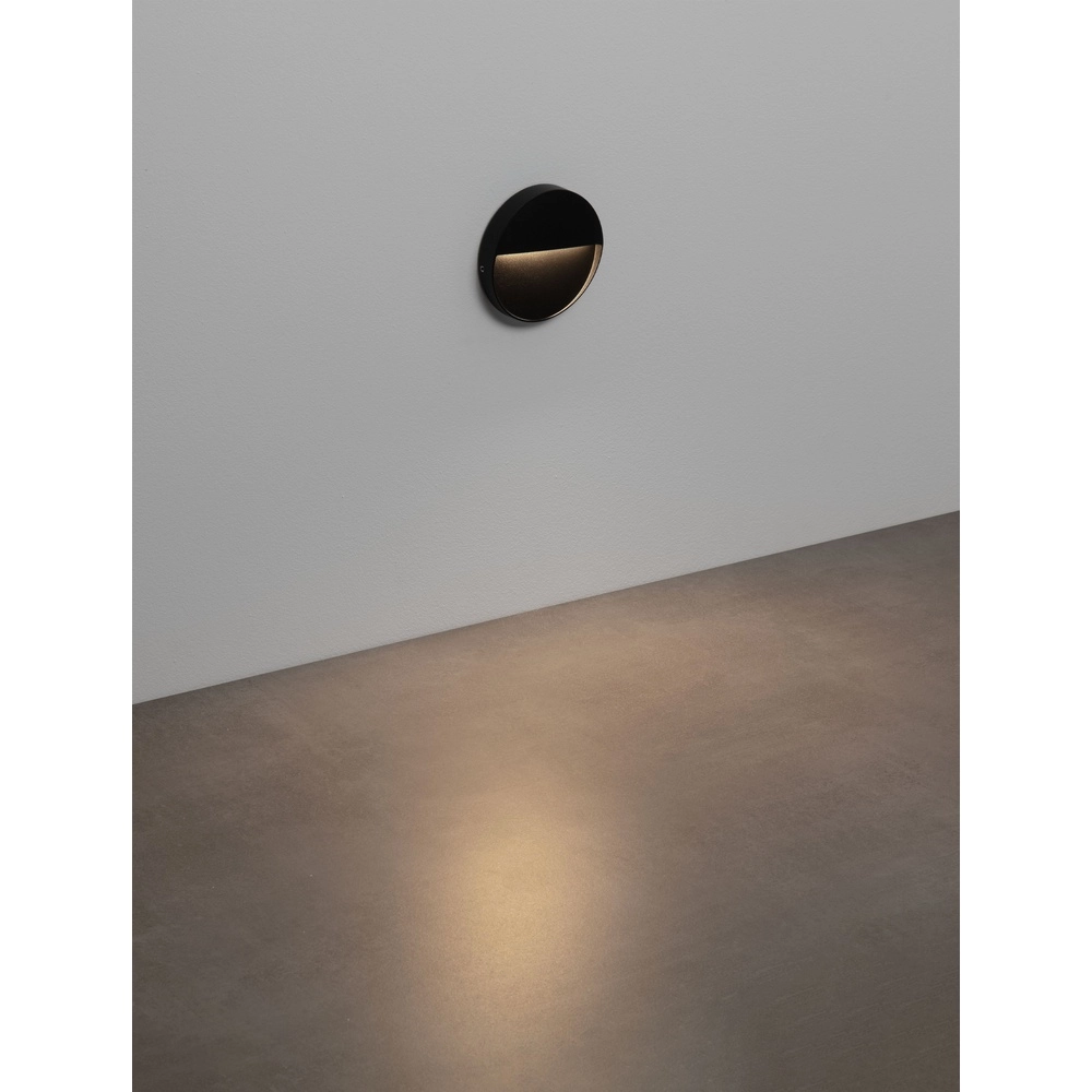 Ronde wandlamp Toby design zwart Lyora 5212017453594