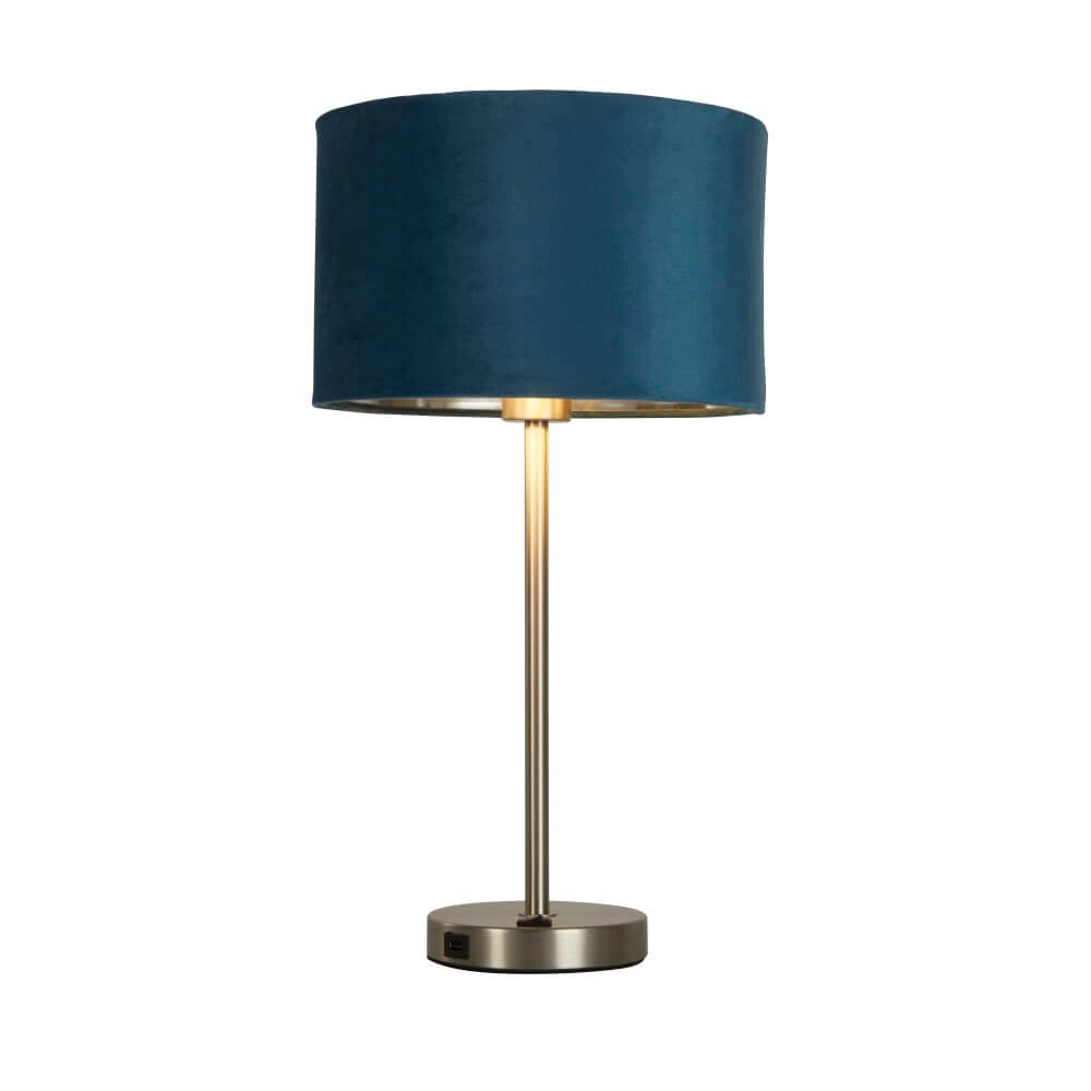 Tafellamp Finn goud met blauw Searchlight 5053423257242