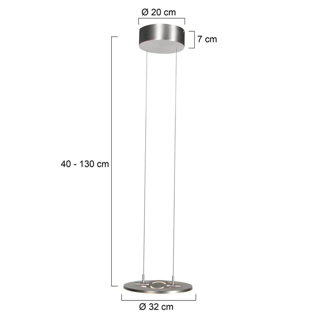 Strakke hanglamp Soleil Ø 32cm grijs Steinhauer 8712746176674