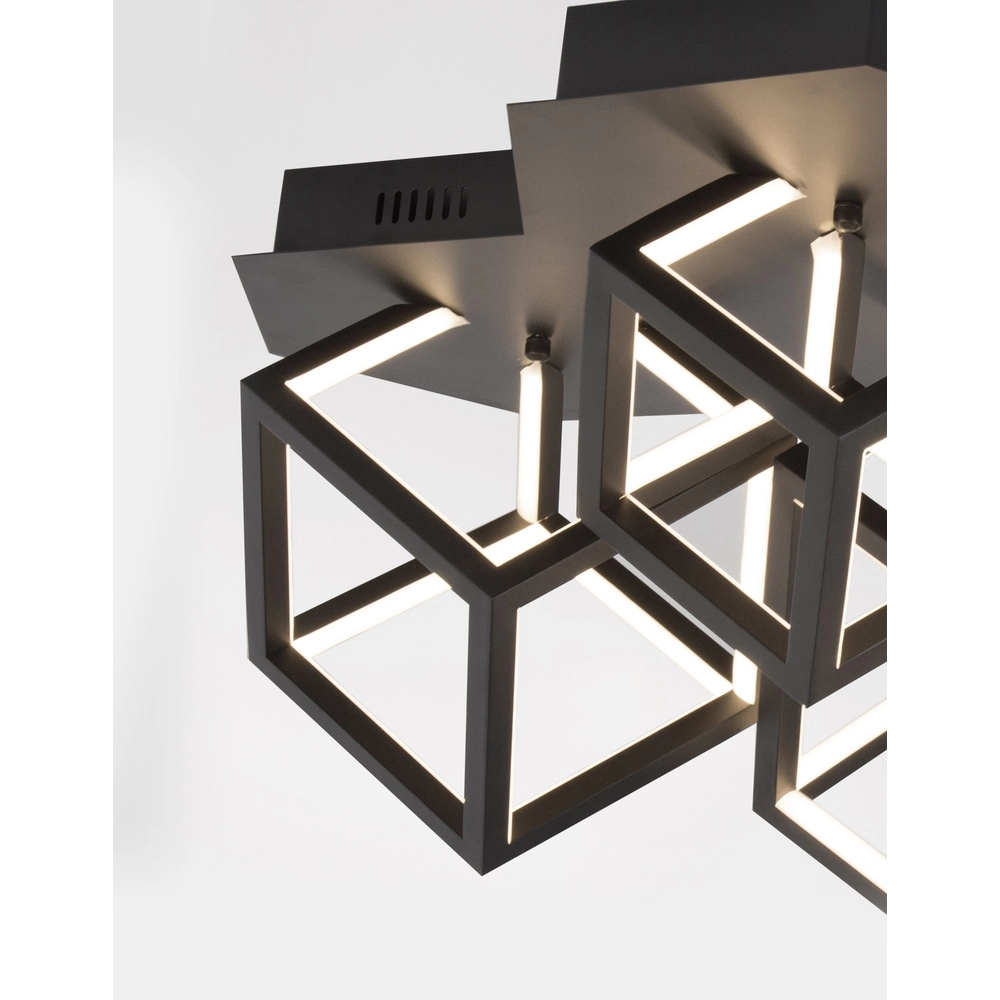 Vierkante plafondlamp Gabbia zwart Lyora 5212017423436
