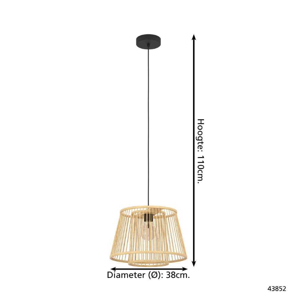 Houten hanglamp Hykeham Ø 38cm Eglo 9002759438524
