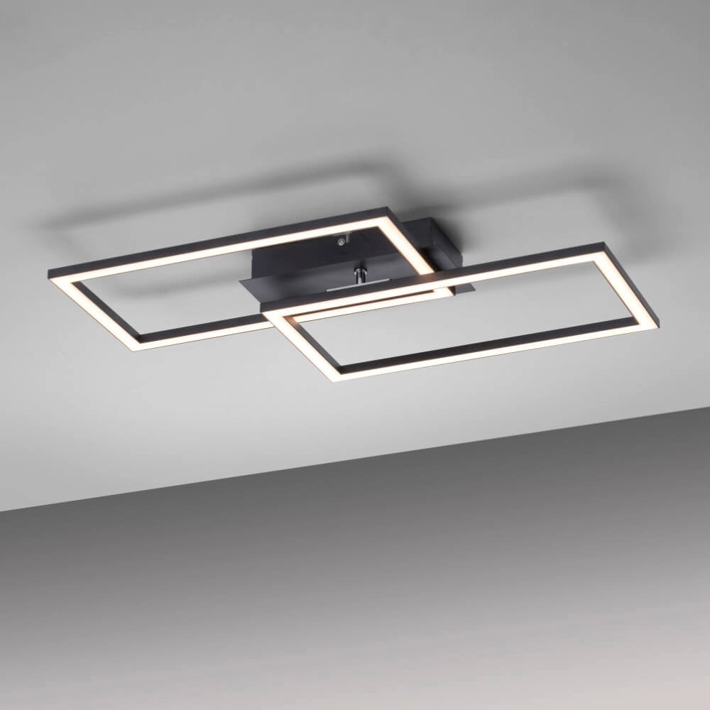 Zwarte plafonnière Iven met led Paul Neuhaus 4043689981983