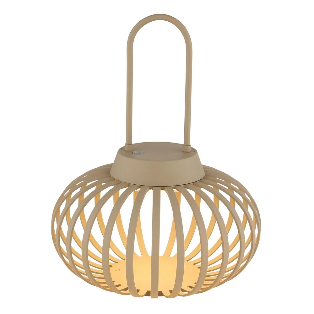 Moderne tafellamp Allegra zand bruin oplaadbaar