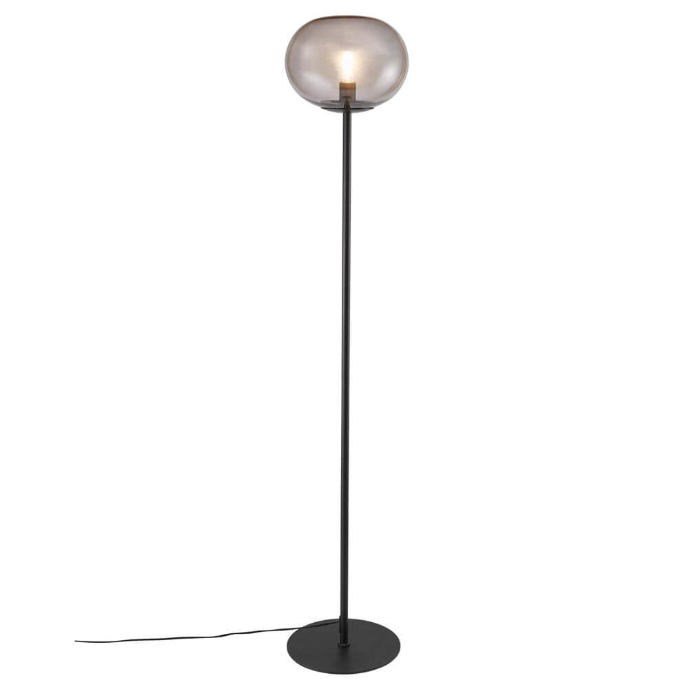 Glazen vloerlamp Alton zwart met smoke glas Nordlux 5704924001093