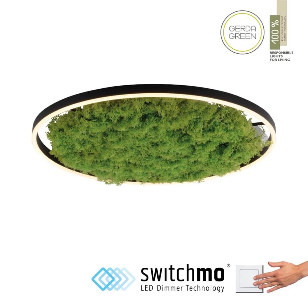 Plafondlamp Green Ritus met mos Ø 58,5cm Just Light 4043689994808