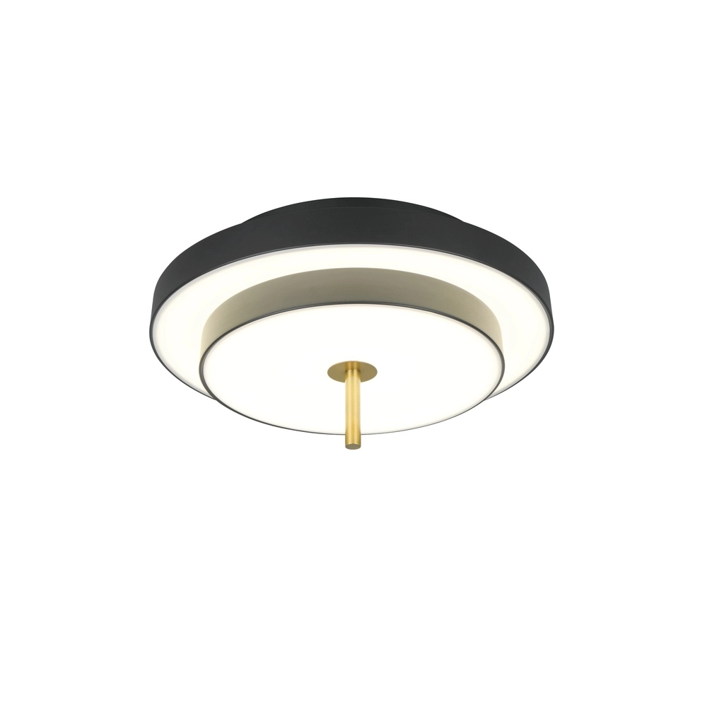 Moderne plafondlamp Keaton zwart met goud Ø 40cm Trio 4017807653687