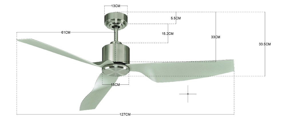 RVS plafondventilator Airfusion Climate II Ø 127cm Beacon 9333509091127