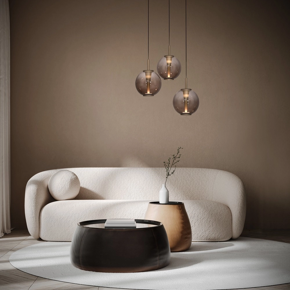 Vide hanglamp Pure E-Infinty bronce met amber glas Paul Neuhaus 4012248398166