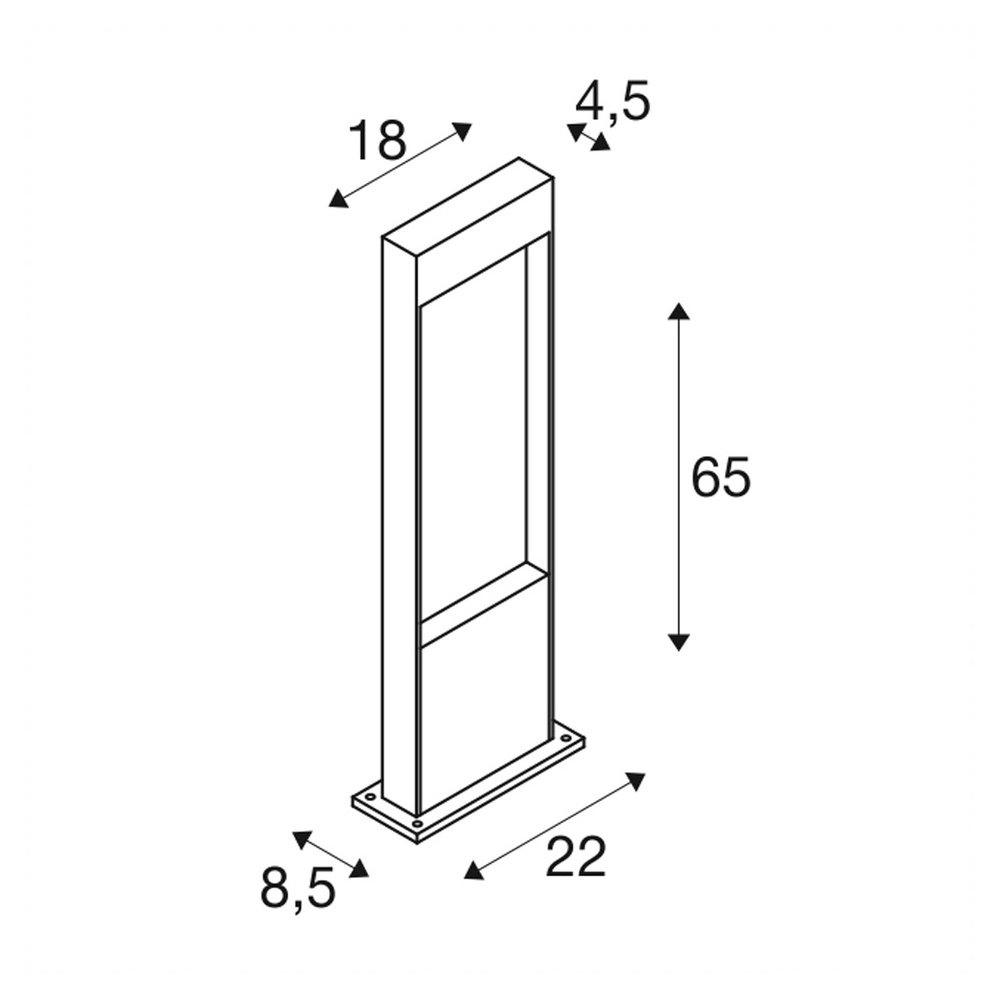 Terrasverlichting Flatt 65cm antraciet SLV 4024163231503