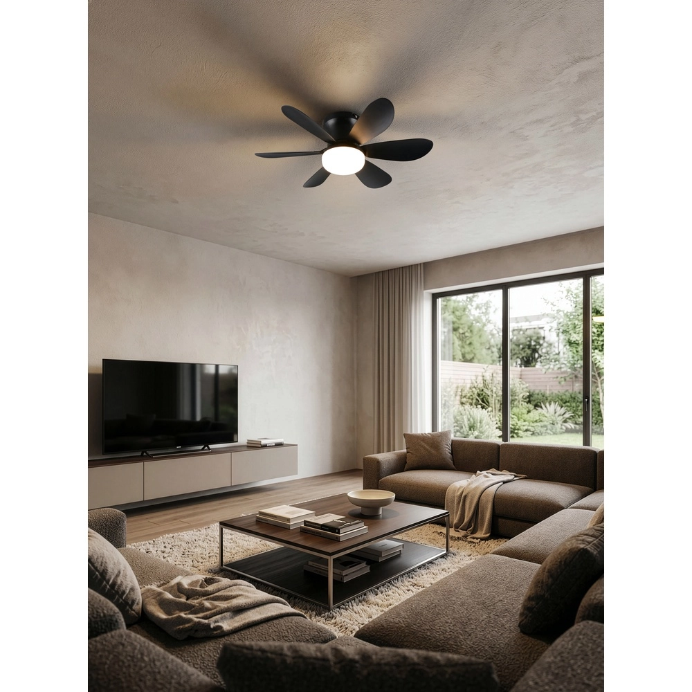 Zwarte ventilator Lund plafond Trio 4017807643732