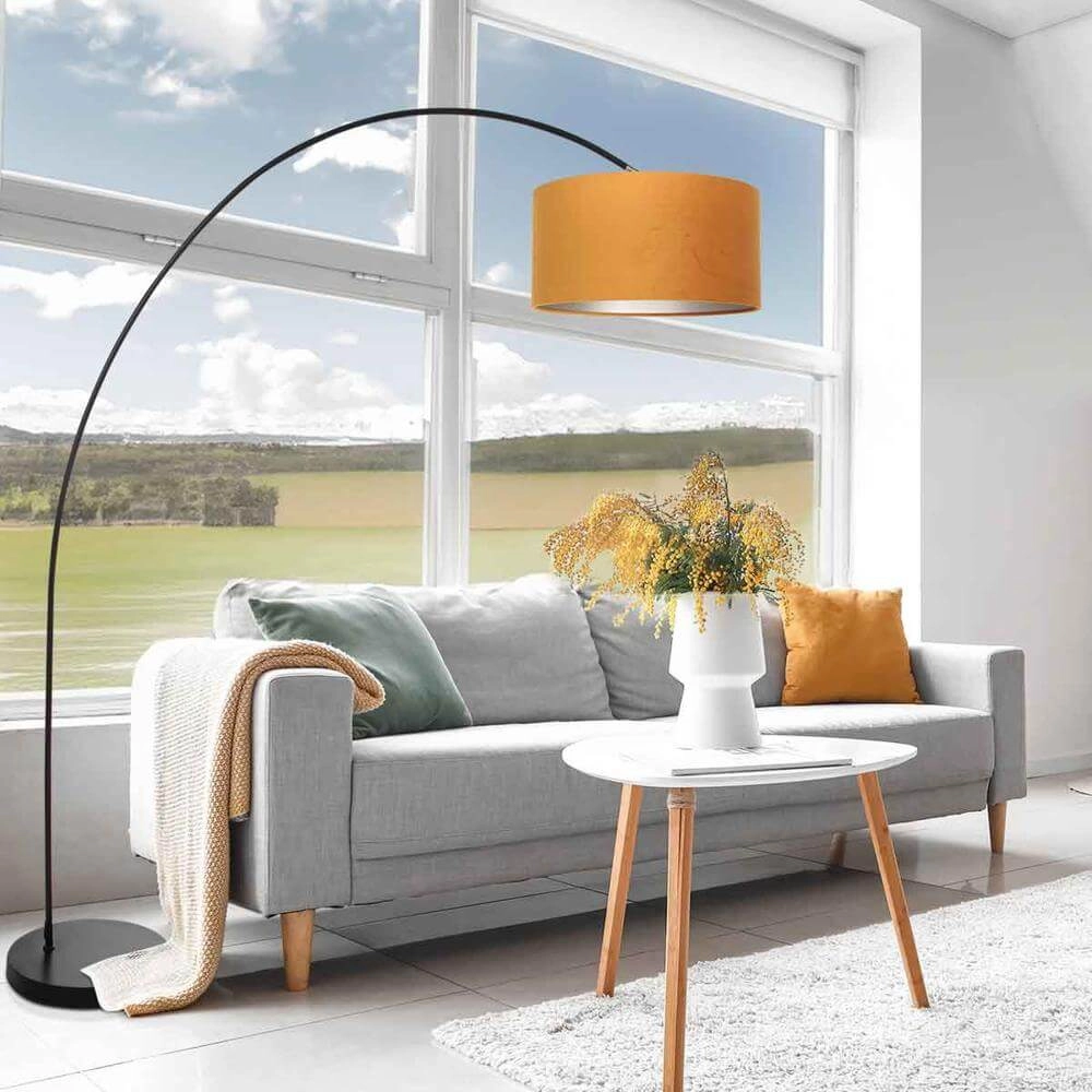 Booglamp Solva zwart met gouden kap Steinhauer 8712746174700