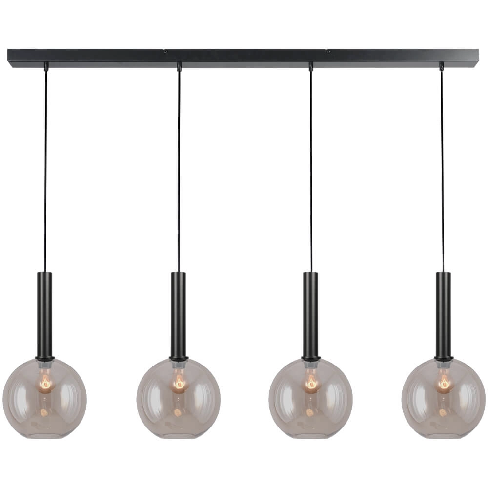 4-lichts hanglamp Bella 2 met goud glas
