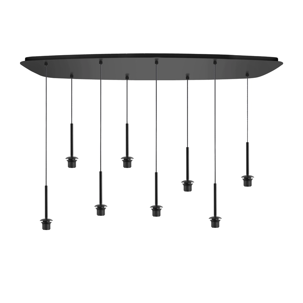 Hanglamp Bellini 8-lichts zwart met smoke glas Highlight