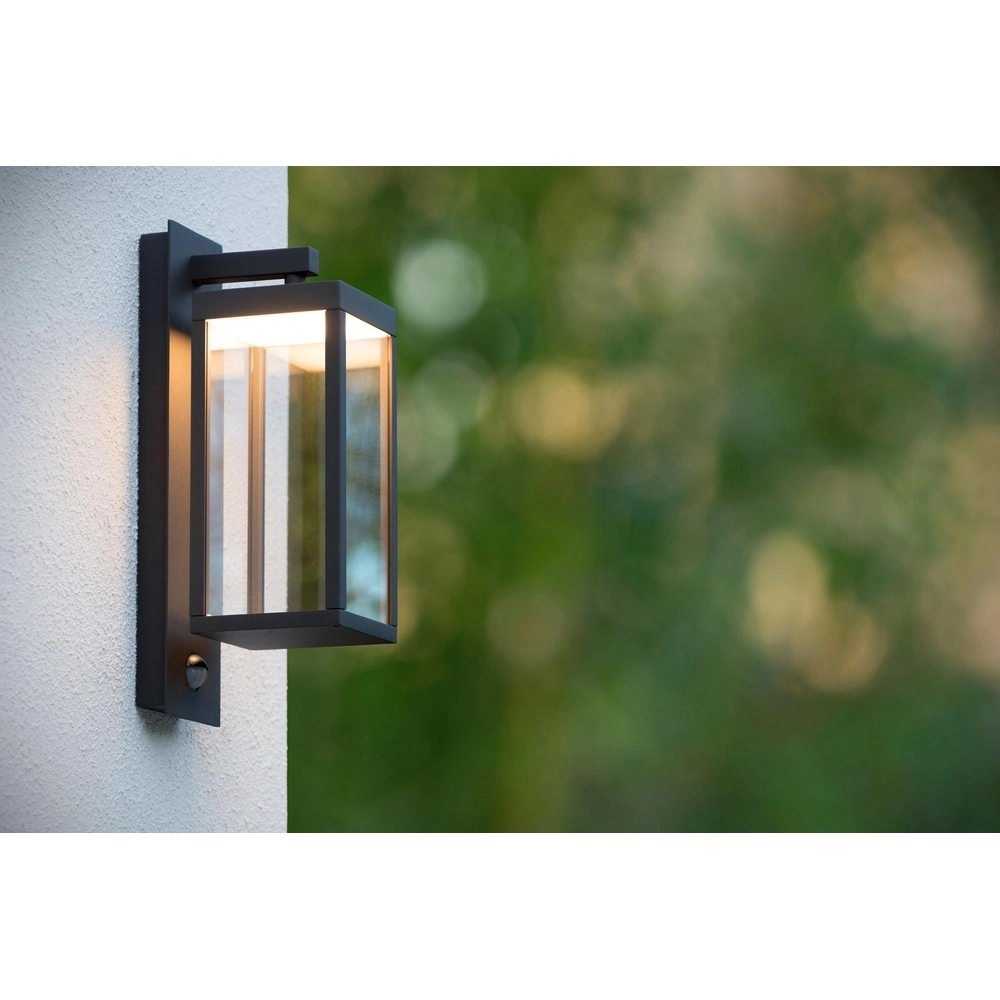 Desing wandlamp Clairette antraciet met bewegingssensor Lucide 5411212281104