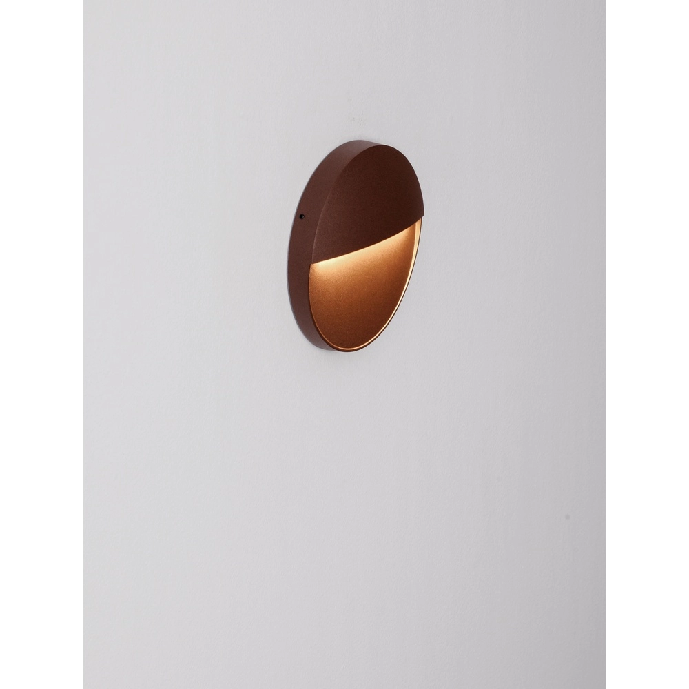 Ronde wandlamp Rodix roestbruin