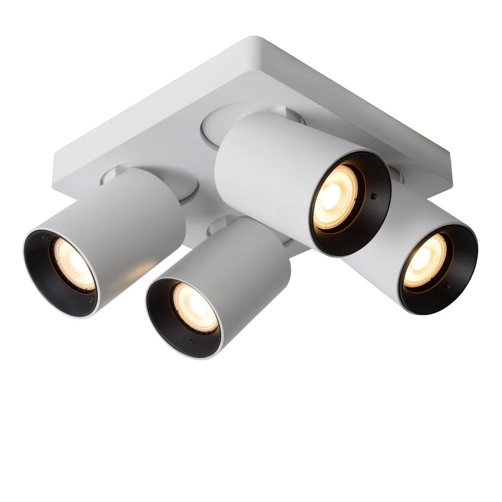 Plafondspot Nigel 4-lichts wit Lucide 5411212092601