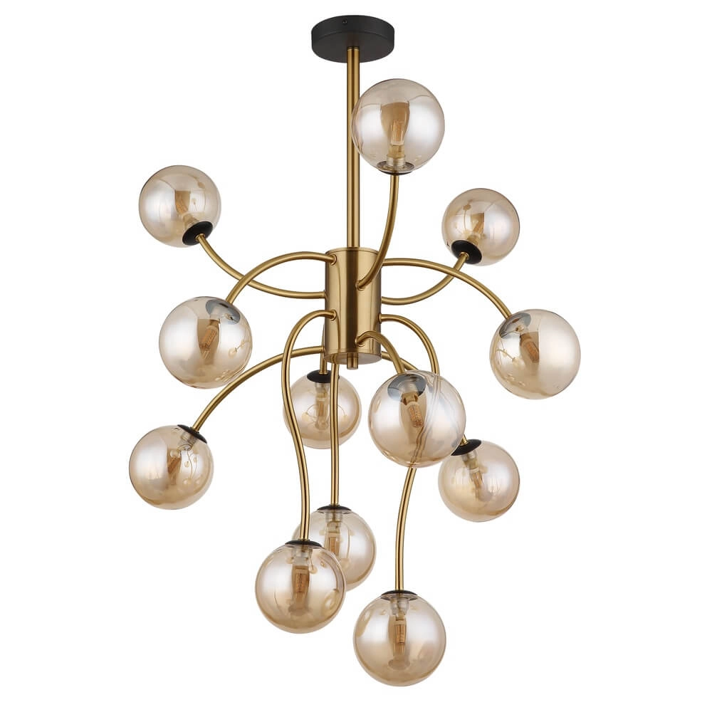 Gouden hanglamp Riha 12-lichts Globo 9007371471515