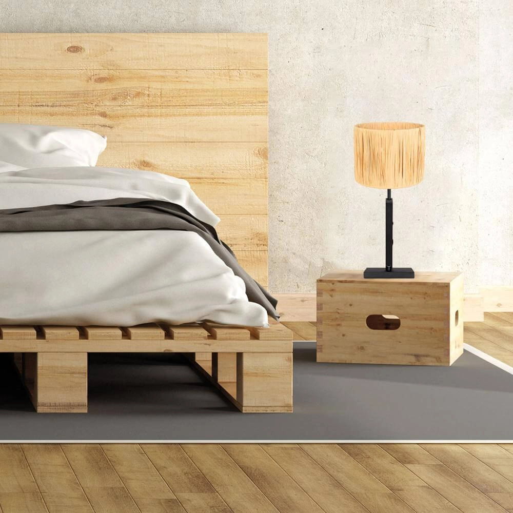 Tafellampje Stang zwart met strokleurige kap Steinhauer 8712746172072