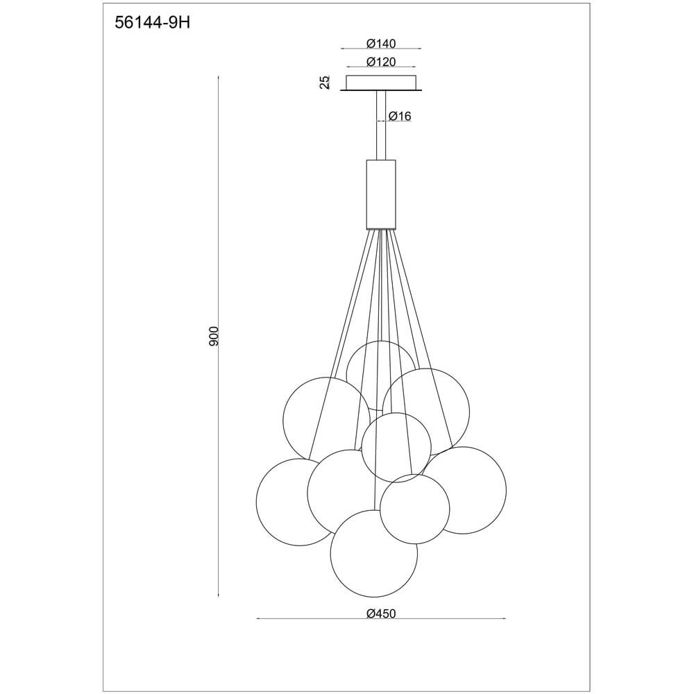 Zwarte hanglamp Ballgi glas Globo 9007371453160
