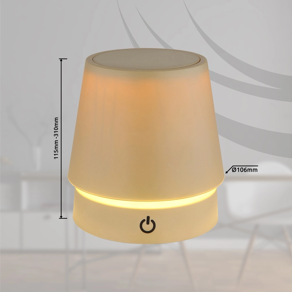 Moderne tafellamp Carlos zand bruin oplaadbaar Globo 9007371453061
