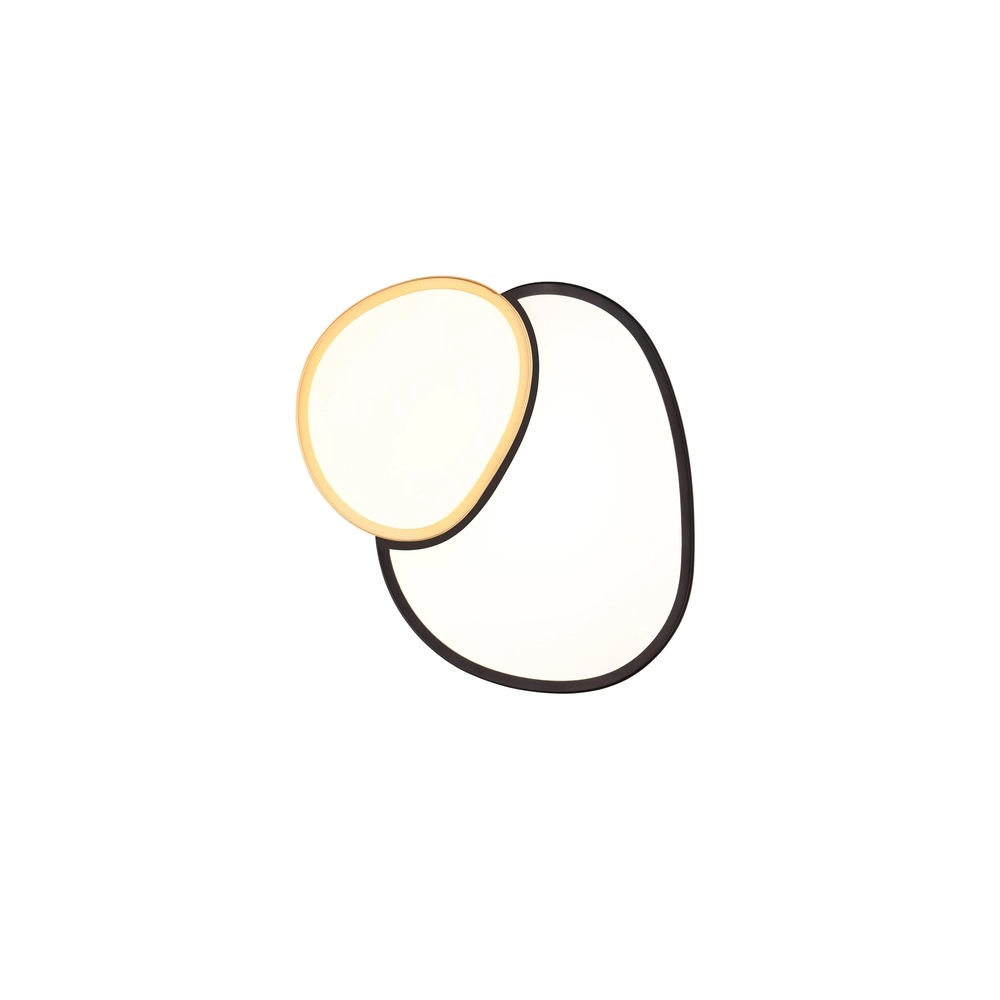 Organische plafonniere Rise 43,5cm zwart met goud Trio 4017807600599