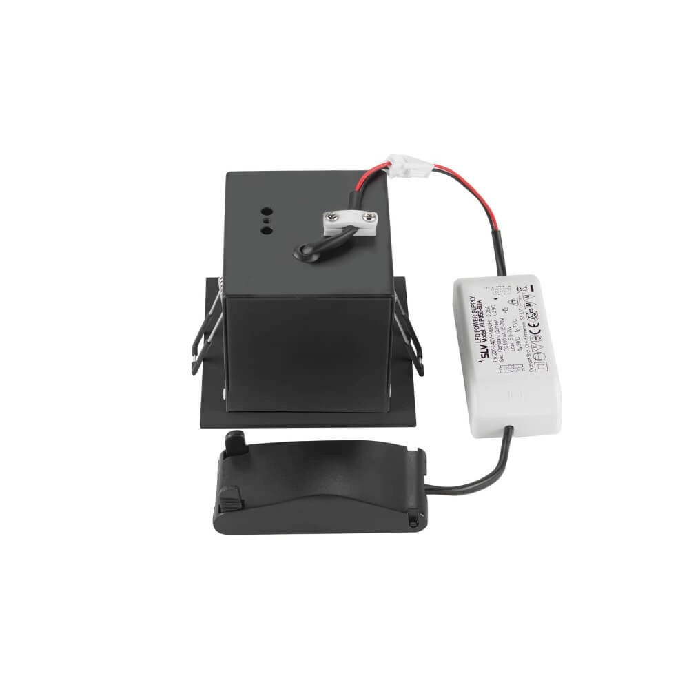 Vierkante led inbouwspot Kadux Single 1x Led - zwart - 3000K SLV 4024163279345