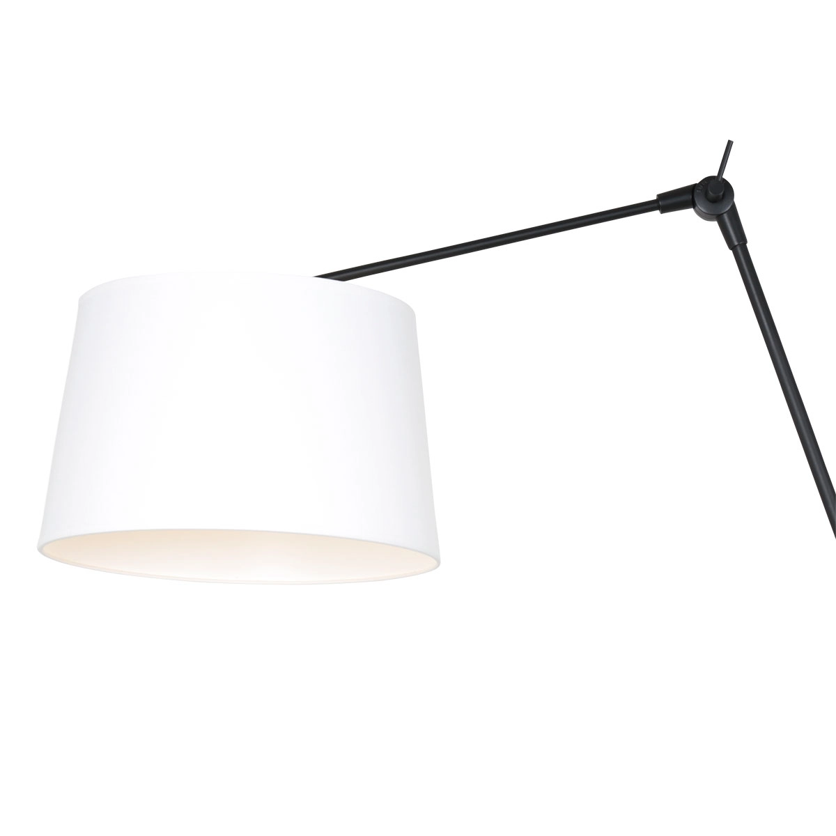 Verstelbare wand schemerlamp Prestige Chic 50cm effen wit met zwart Verstelbare wand schemerlamp Prestige Chic 50cm effen wit met zwart