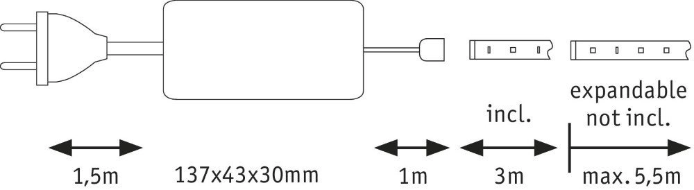 2700K MaxLED 500 3m set kunststof Paulmann 4000870706664