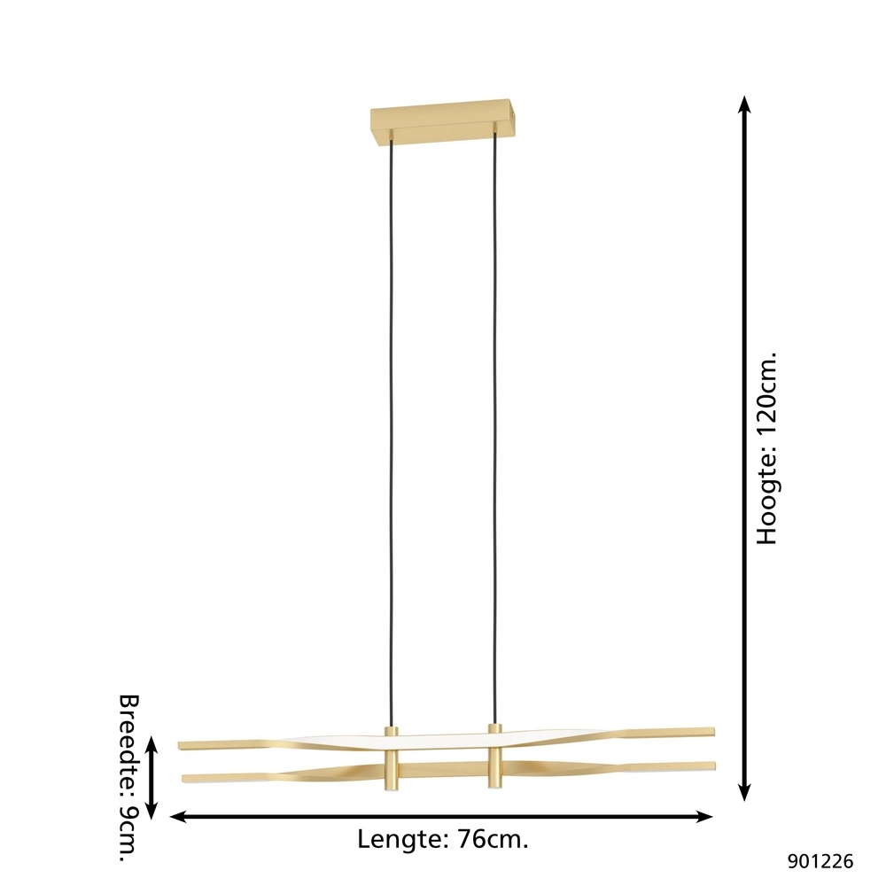 Strakke gouden led hanglamp Colmeal Eglo 9008606313648