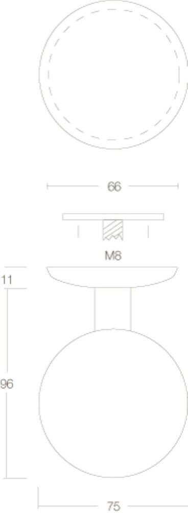 Voordeurknop Castor eenzijdige montage RVS Ø 7,5cm Intersteel 8714186084212