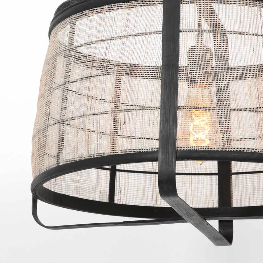 Zwart houten hanglamp Capors Ø 48cm Steinhauer 8712746166637
