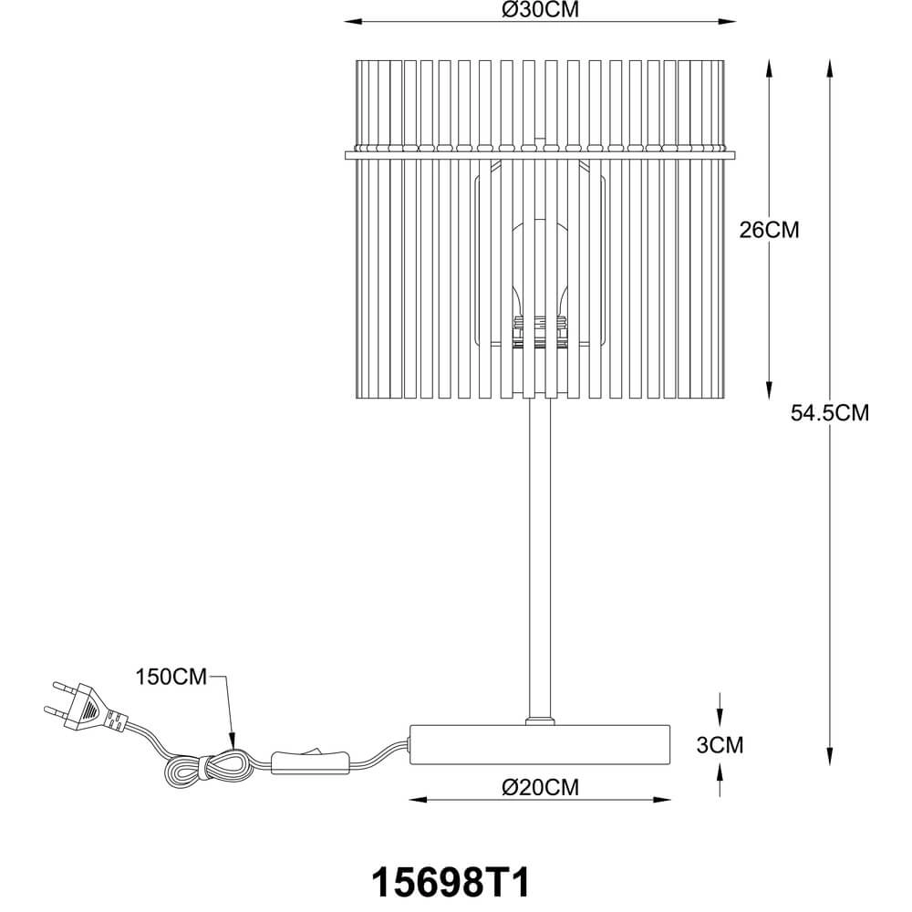 Zwarte tafellamp Gorley met smoke glas Ø 30cm Globo 9007371487004