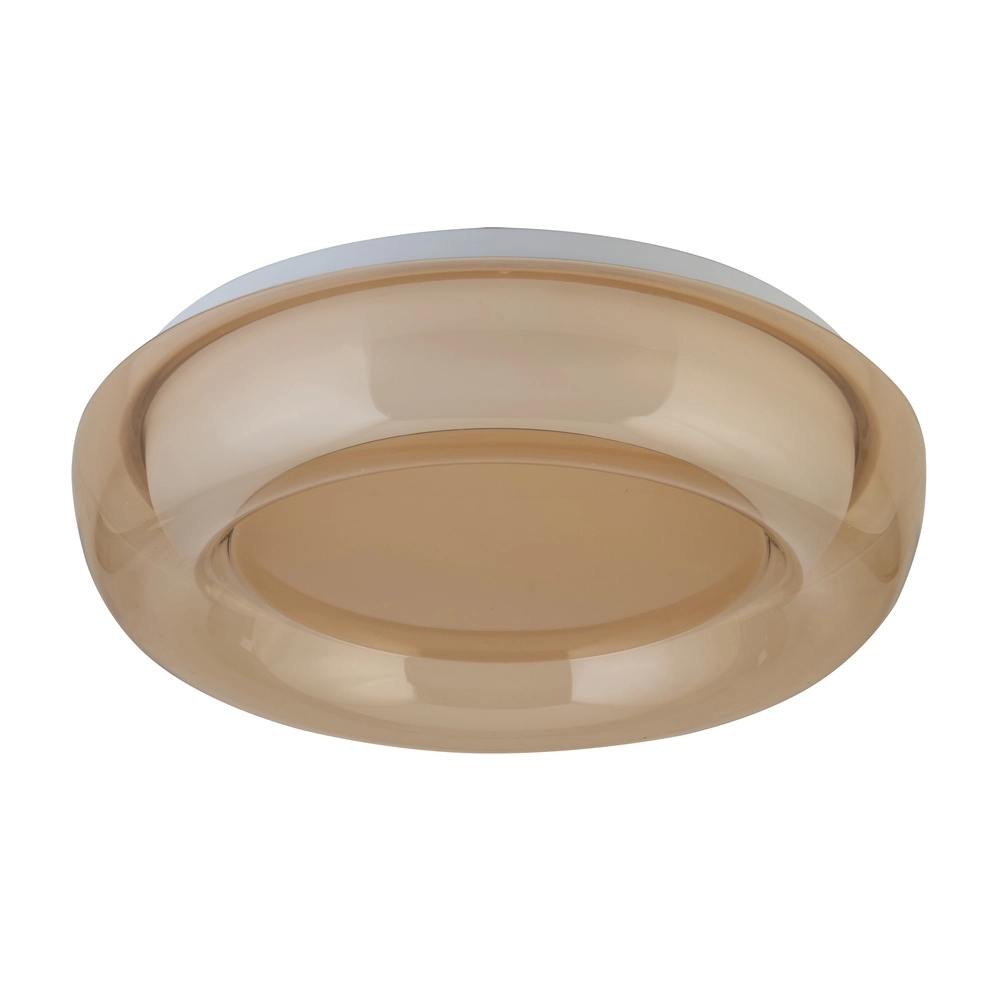 Plafonniere design Jude wit met amber glas Ø 30cm