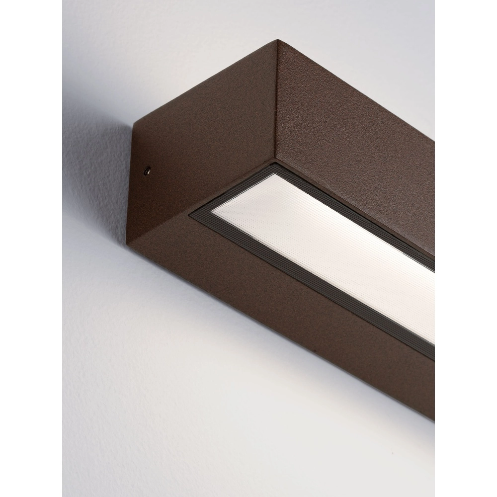 Strakke wandlamp Lane roestbruin 22cm - 21W Lyora 5212017496812