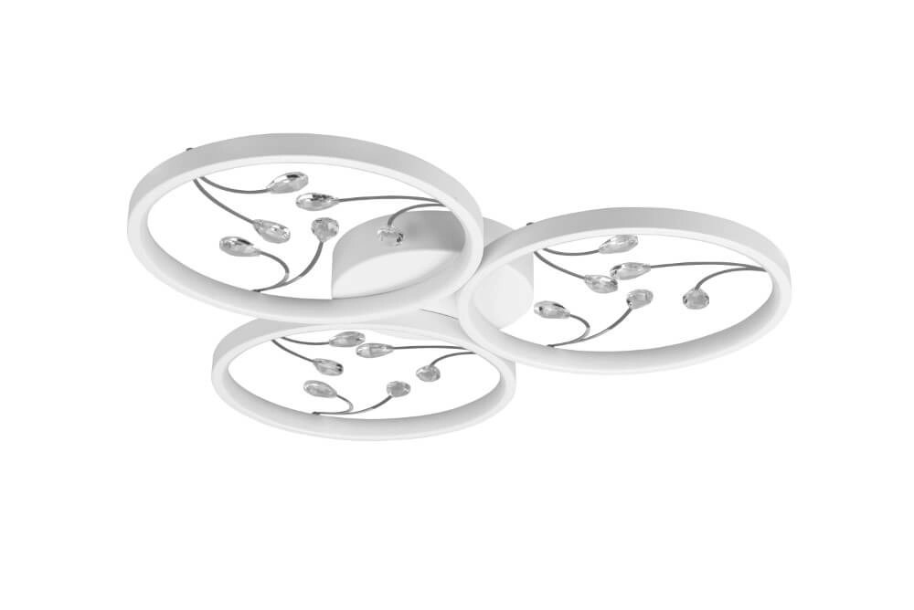 Witte led plafonnière Groovy 3-lichts