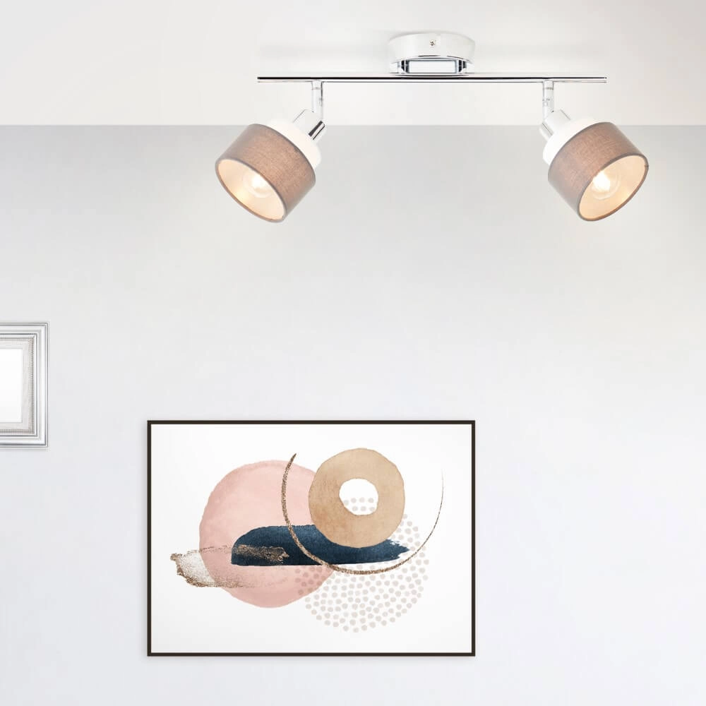 2-lichts plafondlamp Naples chroom met wit Brilliant 4004353424175