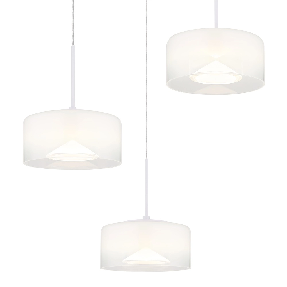 Design hanglamp Belinda 3-lichts wit Globo 9007371533312