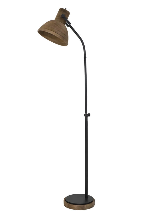 Landelijke leeslamp Imbert hout met zwart Light & Living 8717807293260