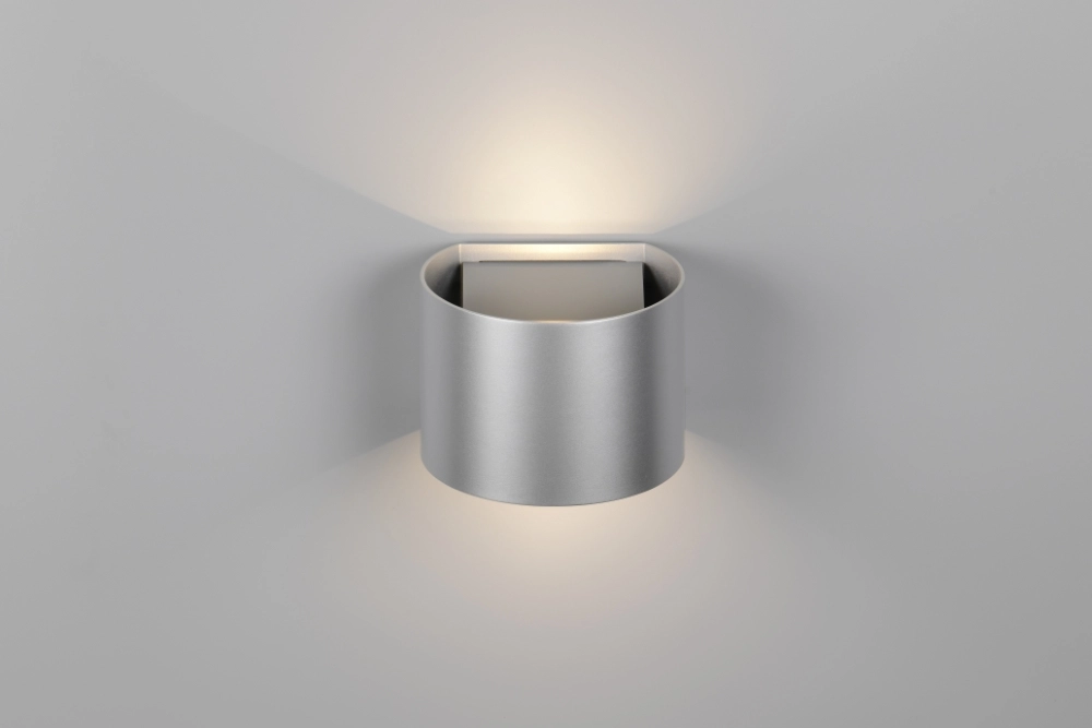 Oplaadbare wandlamp Genie zilvergrijs met sensor