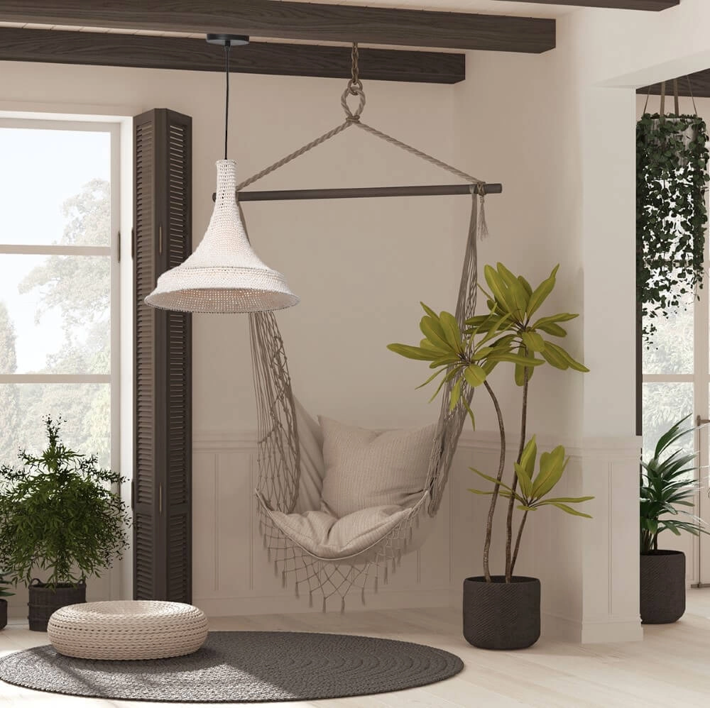 Ø 60cm hanglamp Marrakesch van wit touw Steinhauer 8712746161502
