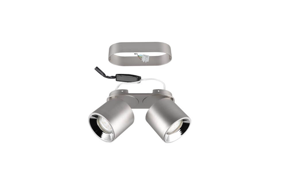 Plafondlamp Guayana 2-lichts nikkel Trio 4017807573978