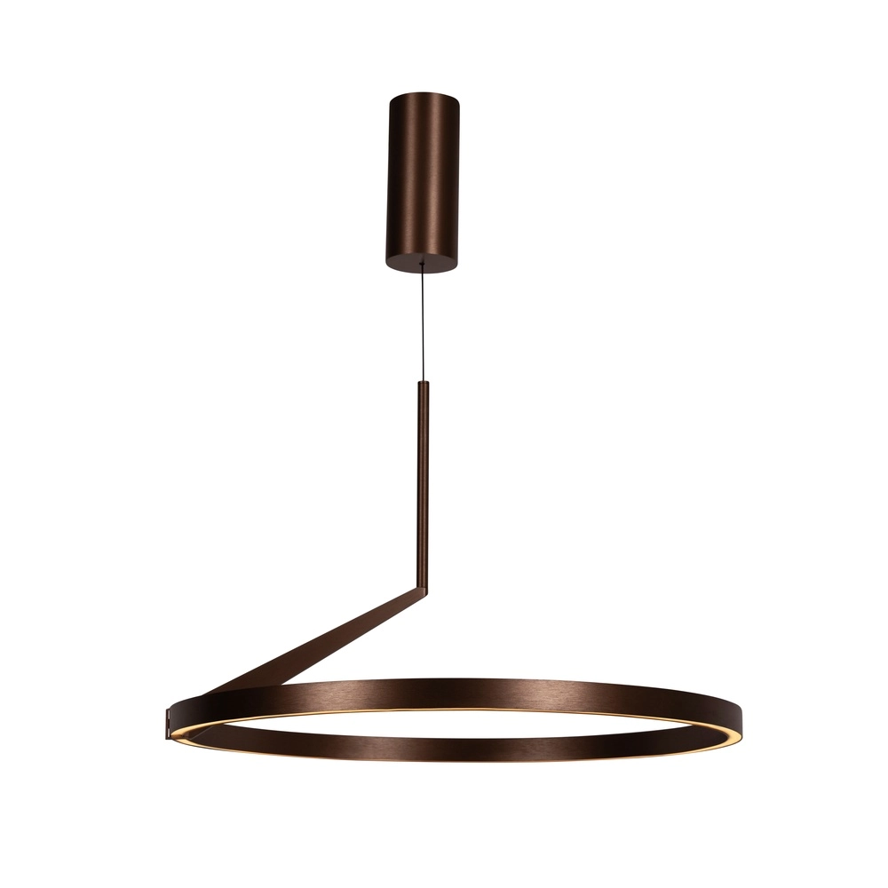 Strakke led hanglamp Applause roodkoper - Ø 60cm