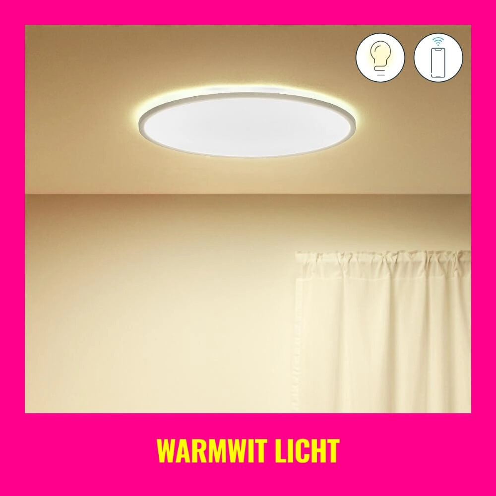 Slimme plafonnière SuperSlim Ø 55cm - wit WiZ 8719514554979