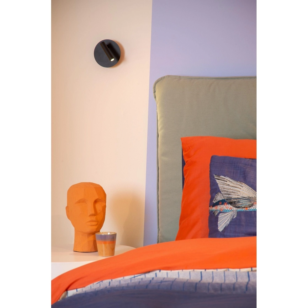 Magnetisch wandlampje Jolijn oplaadbaar zwart bedlampje Lucide 5411212771353