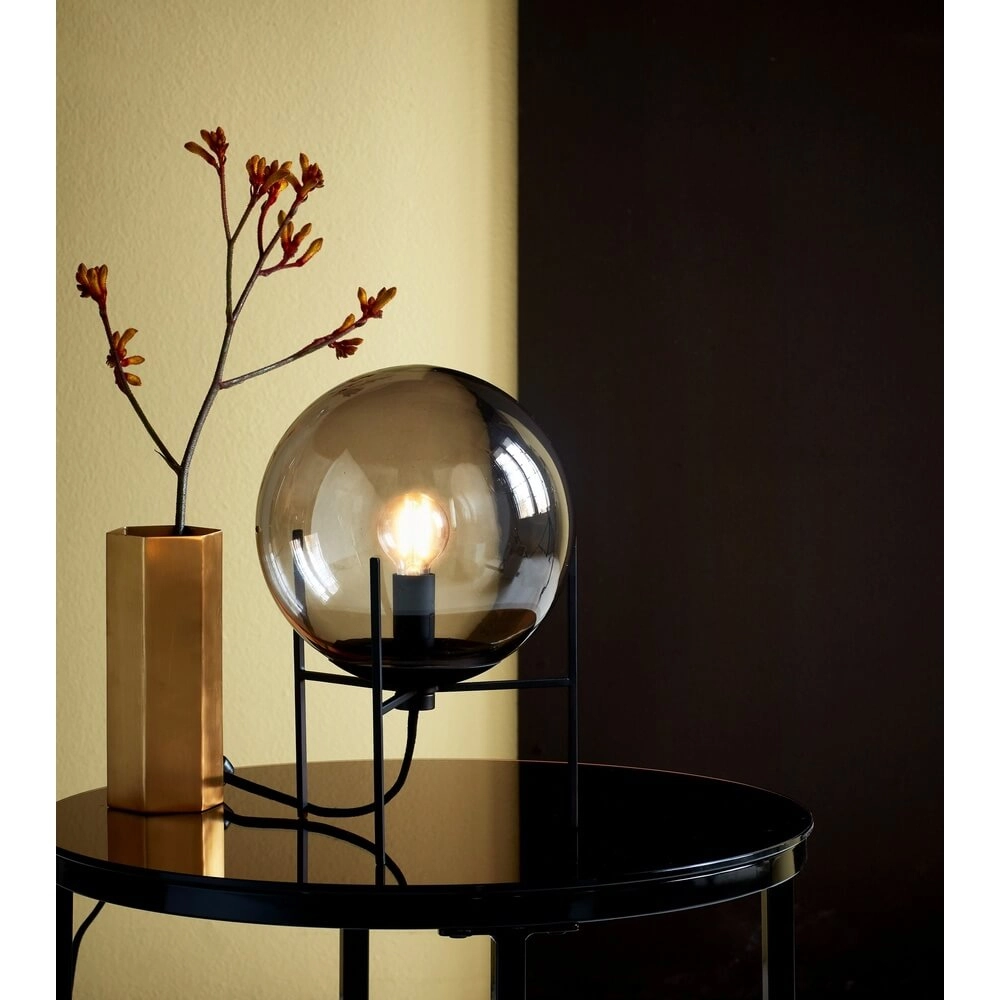 Glazen tafellamp Alton zwart met smoke glas Nordlux 5701581452886