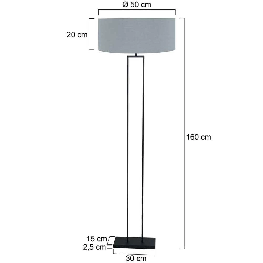 Vloerlamp Stang zwart met lichtblauwe kap Steinhauer 8712746175073