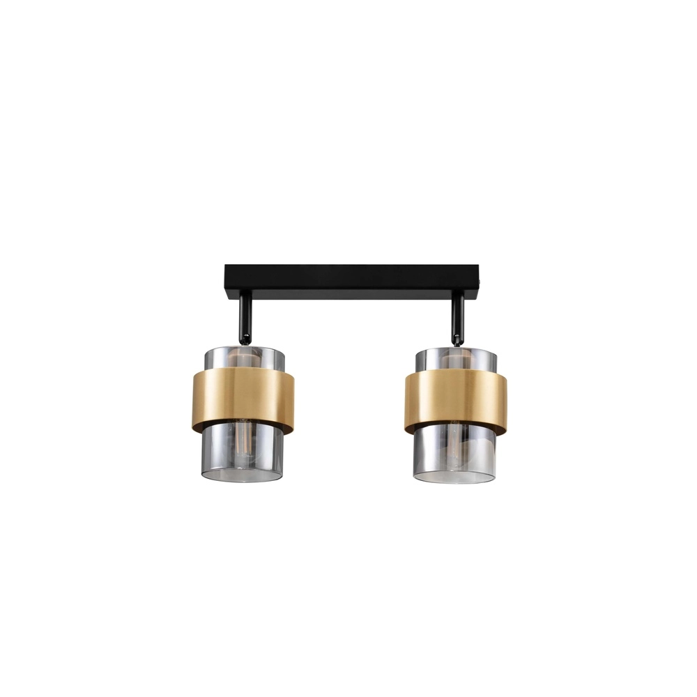 Plafondlamp Sianna 2-lichts zwart met goud Lyora 5212017452603